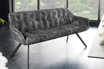 Eetkamerbank grijs velvet 165 cm