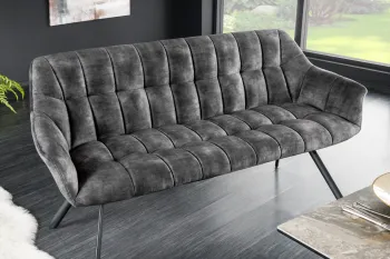 Eetkamerbank grijs velvet 165 cm