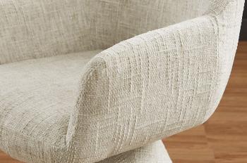 Draaibare beige eetkamerstoel stof