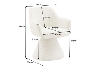 Draaibare beige eetkamerstoel stof