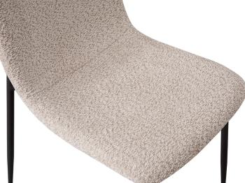 Eetkamerstoel beige bouclé stof