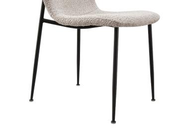 Eetkamerstoel beige bouclé stof