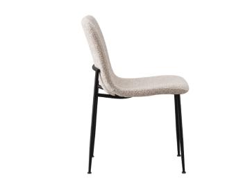 Eetkamerstoel beige bouclé stof