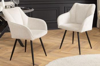 Draaibare stoel beige chenille stof