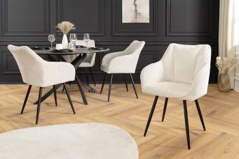 Draaibare stoel beige chenille stof