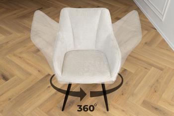 Draaibare stoel beige chenille stof