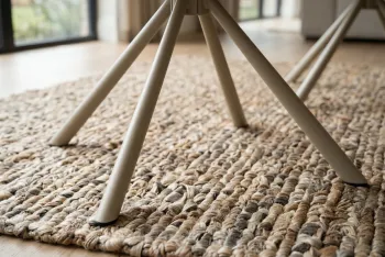 Eetkamerstoel beige stof met beige poten