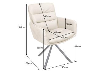 George eetkamerstoel beige leder met microvezel