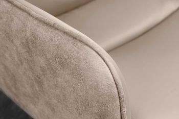 George eetkamerstoel beige leder met microvezel