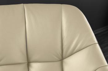 Draaibare eetkamerstoel beige leder