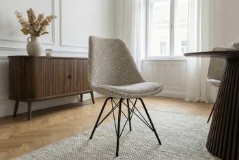 eetkamerstoel beige met luipaard print