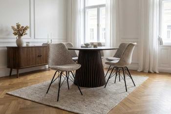 eetkamerstoel beige met luipaard print