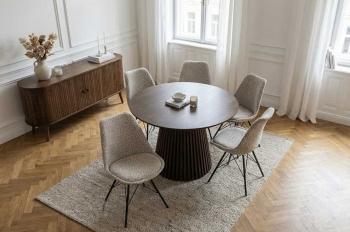 eetkamerstoel beige met luipaard print