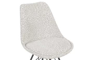eetkamerstoel beige met luipaard print