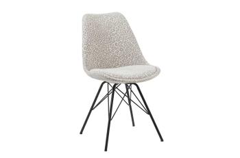 eetkamerstoel beige met luipaard print