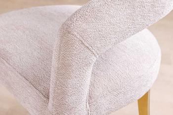 moderne eetkamerstoel beige met gouden poten