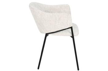 Eetkamerstoel Noble beige chenille stof met zwart frame