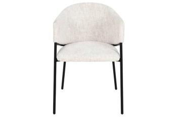 Eetkamerstoel Noble beige chenille stof met zwart frame