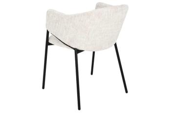 Eetkamerstoel Noble beige chenille stof met zwart frame