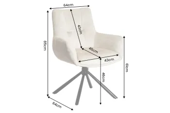 Moderne eetkamerstoel beige velvet draaibaar