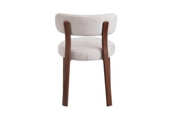Eetkamerstoel beige met walnoot poten