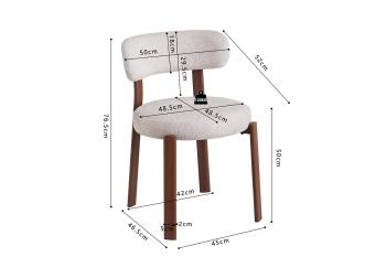 Eetkamerstoel beige met walnoot poten