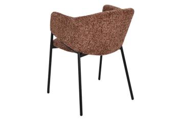 Eetkamerstoel Noble bruin chenille stof met zwart frame