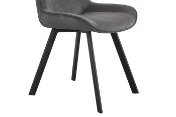 Eetkamerstoel corduroy stof grijs