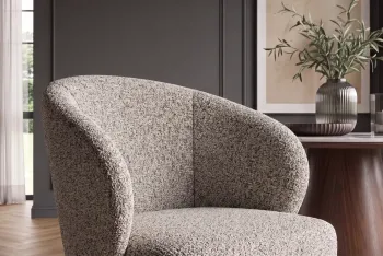 moderne eetkamerstoel beige donkerbruin