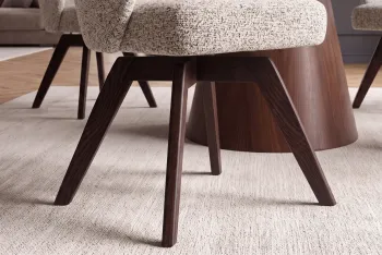moderne eetkamerstoel beige donkerbruin