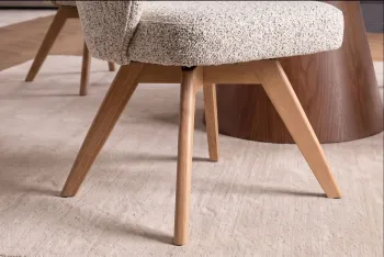 draaibare eetkamerstoel beige naturel eiken