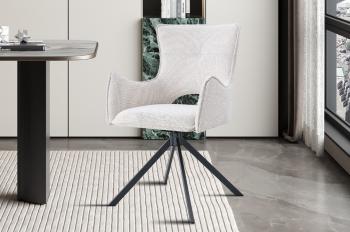 Eetkamerstoel Lucy ecru draaibaar