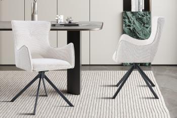 Eetkamerstoel Lucy ecru draaibaar