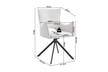 Eetkamerstoel Lucy ecru draaibaar