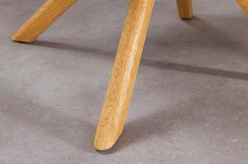 eetkamerstoel beigegrijs houten poten draaibaar