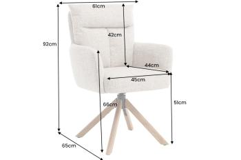 eetkamerstoel beigegrijs houten poten draaibaar