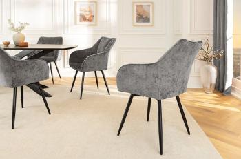 Draaibare stoel grijs chenille stof