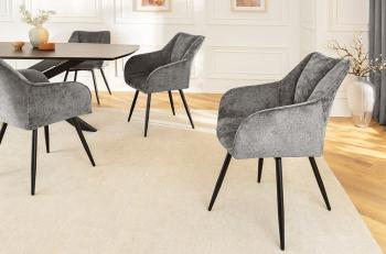Draaibare stoel grijs chenille stof