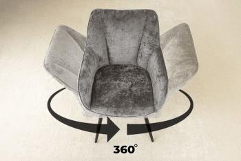 Draaibare stoel grijs chenille stof