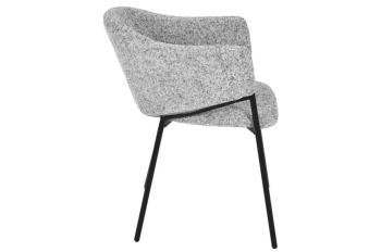 Eetkamerstoel Noble grijs chenille stof met zwart frame