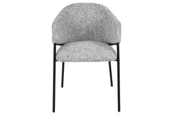 Eetkamerstoel Noble grijs chenille stof met zwart frame