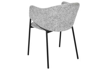 Eetkamerstoel Noble grijs chenille stof met zwart frame