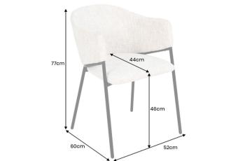 Eetkamerstoel Noble grijs chenille stof met zwart frame