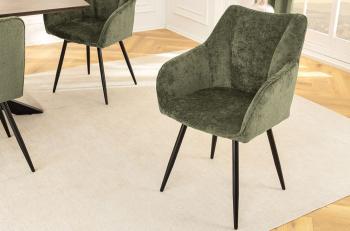Draaibare stoel groen chenille stof