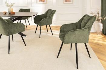 Draaibare stoel groen chenille stof