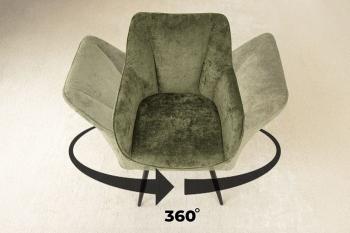 Draaibare stoel groen chenille stof