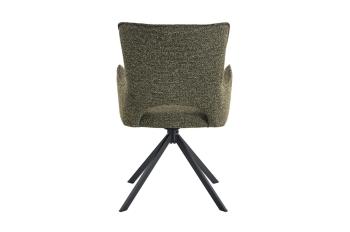 Eetkamerstoel groen stof draaibaar