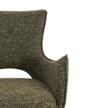 Eetkamerstoel groen stof draaibaar