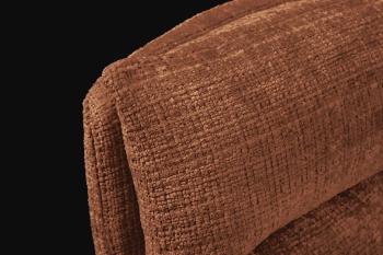 Eetkamerstoel roestbruin bekleding houten poten draaibaar