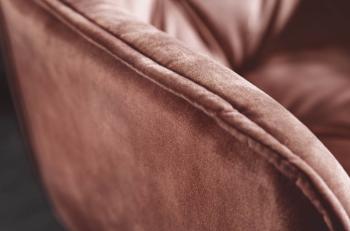 Eetkamerstoel met armleuningen fluweel bruin